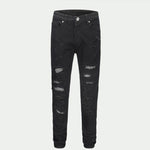 Studded Patch Denim - Washed Indigo