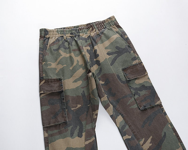 Camouflage Trumpet Leg Cargo Pants