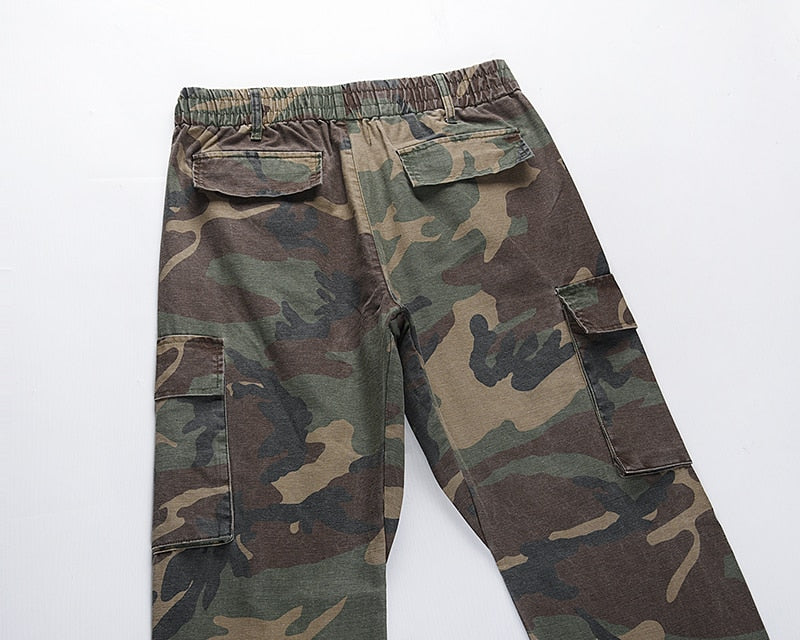 Camouflage Trumpet Leg Cargo Pants