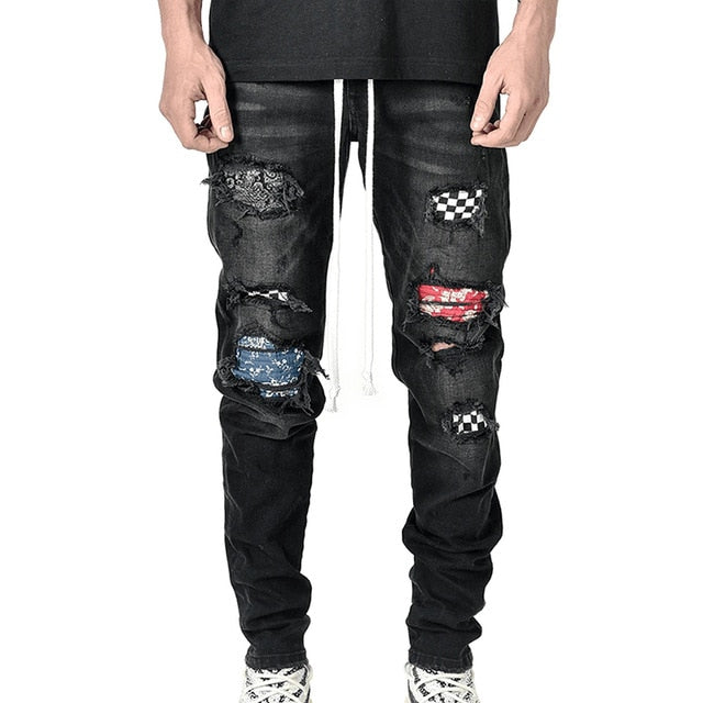 Ripped Skinny Biker Jeans