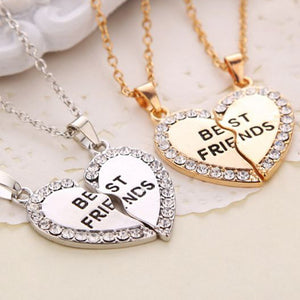 Ladies Charming Best Friend Matching Heart-shaped Pendant Necklace