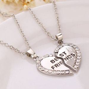 Ladies Charming Best Friend Matching Heart-shaped Pendant Necklace - Kids2AdultsTheStore